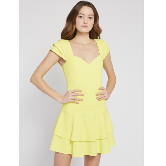 ALICE + OLIVIA Brinda Double-ruffle Fit-and-flare Dress In Daffodil US 8 NWOT - Picture 12 of 14